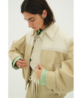 ＜CLANE (Women)＞Ｗ　ＣＯＬＯＲ　ＳＴＵＤＤＥＤ　ＤＲＩＺＺＬＥＲ　ＪＡＣＫＥＴ　１０１０４ー０５３３