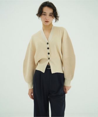 CURVED SLEEVE KNIT CARDIGAN 10106ー