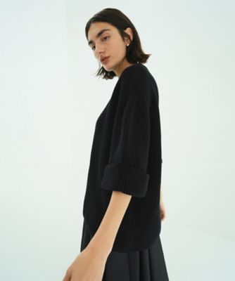 OVER HALF SLEEVE KNIT TOPS 10106ー