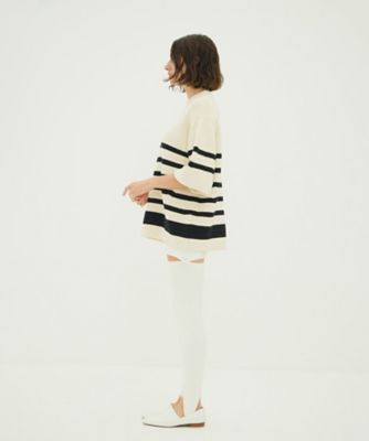 OVER HALF SLEEVE KNIT TOPS 10106ー