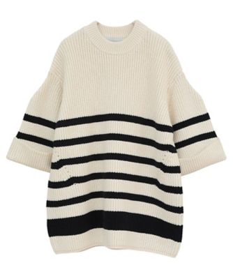 OVER HALF SLEEVE KNIT TOPS 10106ー