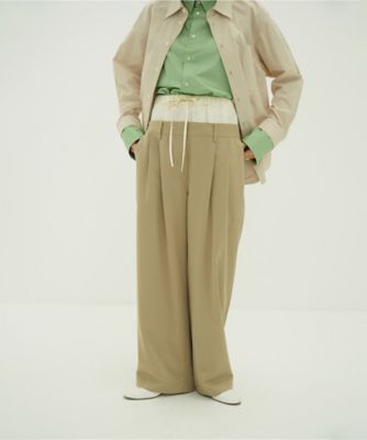 ＜CLANE (Women)＞Ｗ　ＷＡＩＳＴ　ＷＩＤＥ　ＳＬＡＣＫＳ　１０１１０ー７０９３