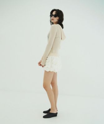 SHEER HOODED KNIT CARDIGAN 10106ー