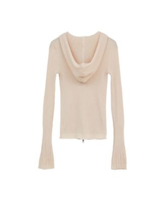 SHEER HOODED KNIT CARDIGAN 10106ー