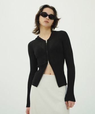SHEER HOODED KNIT CARDIGAN 10106ー
