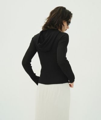 SHEER HOODED KNIT CARDIGAN 10106ー