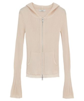 SHEER HOODED KNIT CARDIGAN 10106ー