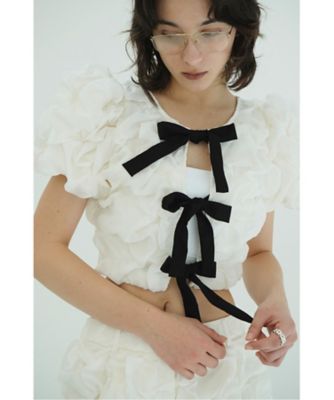 ＜CLANE (Women)＞Ｗ　ＦＡＣＥ　ＣＬＯＵＤ　ＰＵＦＦ　ＳＬＥＥＶＥ　ＴＯＰＳ　１０１２２ー４０９３