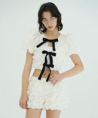 W FACE CLOUD PUFF SLEEVE TOPS 10122ー