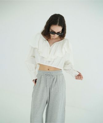 FRILL COLLAR SHORT BLOUSE 10122ー
