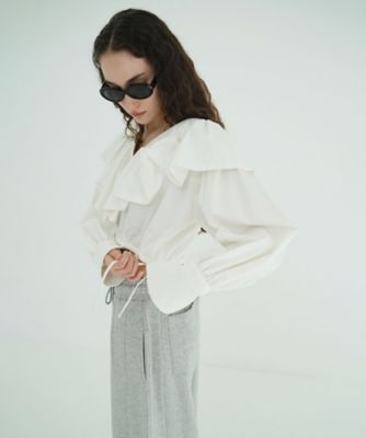 FRILL COLLAR SHORT BLOUSE 10122ー