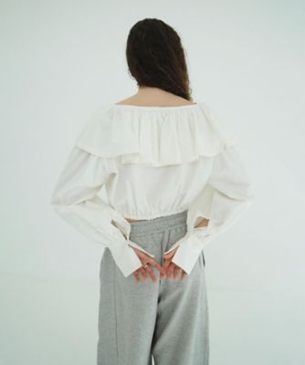 FRILL COLLAR SHORT BLOUSE 10122ー