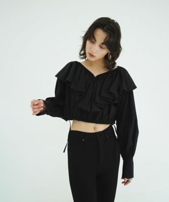FRILL COLLAR SHORT BLOUSE 10122ー