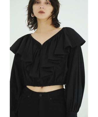 FRILL COLLAR SHORT BLOUSE 10122ー