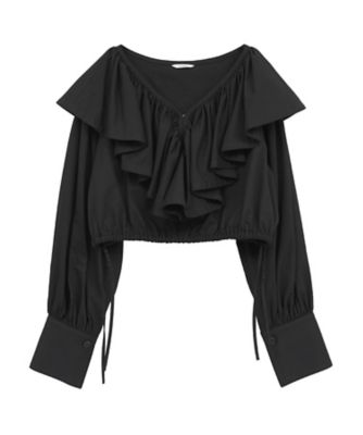 FRILL COLLAR SHORT BLOUSE 10122ー