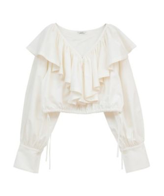 FRILL COLLAR SHORT BLOUSE 10122ー