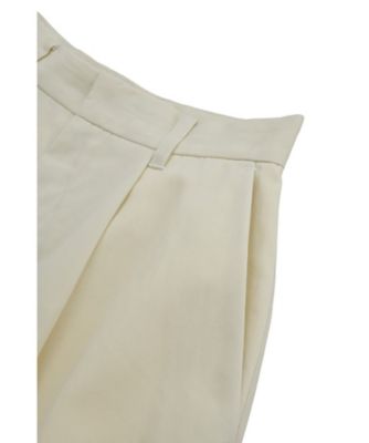 WOOL NYLON TUCK PANTS 10110ー7143