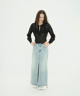 FRONT SLIT DENIM SKIRT 10109ー6073