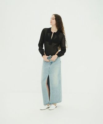 FRONT SLIT DENIM SKIRT 10109ー6073