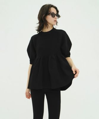 PEPLUM HALF SLEEVE KNIT TOPS 10106ー
