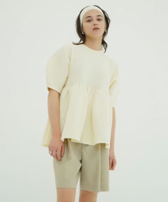 PEPLUM HALF SLEEVE KNIT TOPS 10106ー