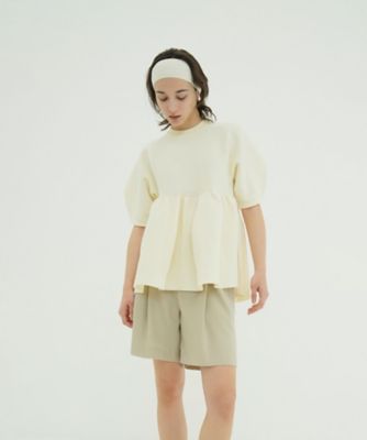 PEPLUM HALF SLEEVE KNIT TOPS 10106ー
