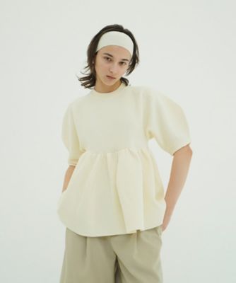 PEPLUM HALF SLEEVE KNIT TOPS 10106ー