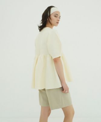PEPLUM HALF SLEEVE KNIT TOPS 10106ー