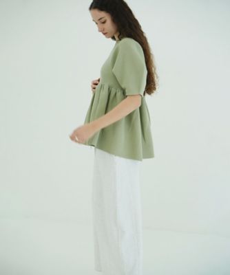 PEPLUM HALF SLEEVE KNIT TOPS 10106ー