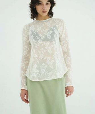＜CLANE (Women)＞ＢＡＣＫ　ＤＥＳＩＧＮ　ＦＬＯＷＥＲ　ＬＡＣＥ　ＴＯＰＳ　１０１２２ー４０８３