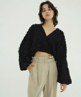 TOPSTITCHED FRILL BOLERO 10103ー