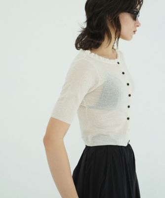 ＜CLANE (Women)＞Ｗ　ＦＡＣＥ　ＦＲＩＬＬ　ＫＮＩＴ　ＣＡＲＤＩＧＡＮ　１０１０６ー２２０３