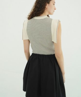 CLANE SQUARE SLEEVE KNIT ブラック1 CLANE(クラネ)】スクエアスリーブニット SQUARE SLEEVE KNIT 10106