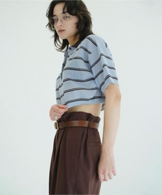 SPONGY SHEER POLO KNIT TOPS 10106ー