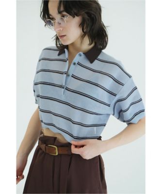 SPONGY SHEER POLO KNIT TOPS 10106ー