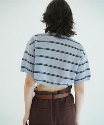 SPONGY SHEER POLO KNIT TOPS 10106ー
