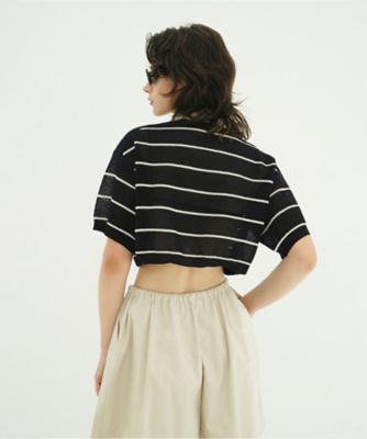 SPONGY SHEER POLO KNIT TOPS 10106ー