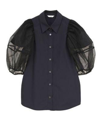 TULLE LAYERED SLEEVE SHIRTS 10122ー