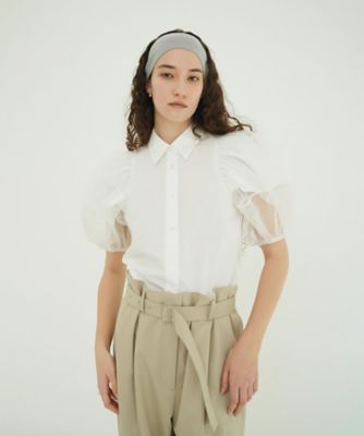 ＜CLANE (Women)＞ＴＵＬＬＥ　ＬＡＹＥＲＥＤ　ＳＬＥＥＶＥ　ＳＨＩＲＴＳ　１０１２２ー４１４３