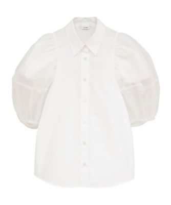 TULLE LAYERED SLEEVE SHIRTS 10122ー