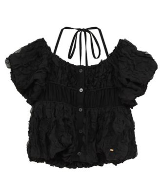 W FACE TOPSTITCHED FRILL TOPS 10122