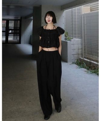 W FACE TOPSTITCHED FRILL TOPS 10122