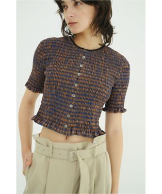 SHIRRING HALF SLEEVE BLOUSE 10122ー