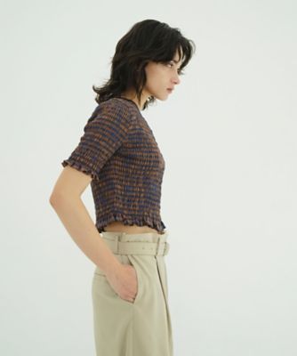 SHIRRING HALF SLEEVE BLOUSE 10122ー