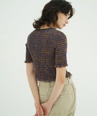 SHIRRING HALF SLEEVE BLOUSE 10122ー