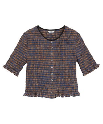 SHIRRING HALF SLEEVE BLOUSE 10122ー