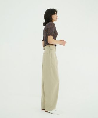 CLANE クラネ WAIST BELT DAD PANTS サイズ0 ベージュ CLANE(クラネ)｜WAIST BELT DAD PANTS/BEIGE の通販｜ELLESHOP・(エル