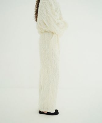 TOPSTITCHED FRILL STRAIGHT PANTS