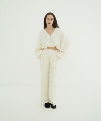 パンツ CLANE TOPSTITCHED FRILL STRAIGHT PANTS TOPSTITCHED FRILL STRAIGHT PANTS