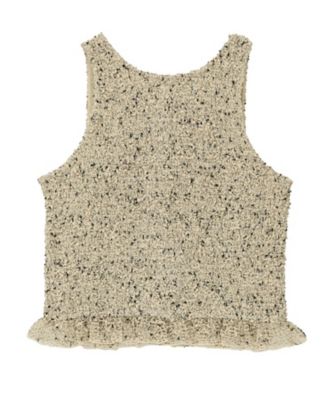 W FACE MIX MESH GATHER N／S TOPS